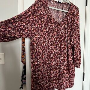 Denim & Co Printed Heavenly Jersey - 3/4 sleeve top - 3X